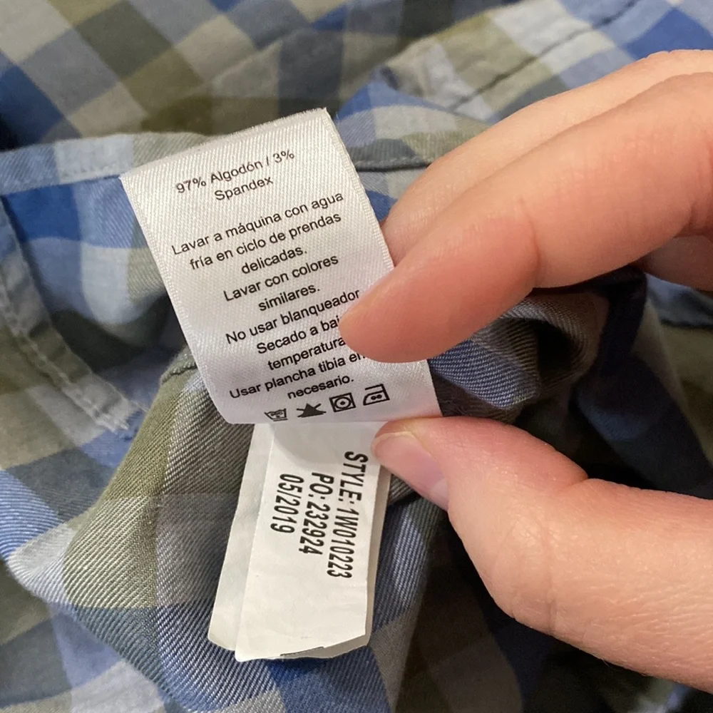 Vineyard Vines plaid cotton blend slim longshore shirt size M